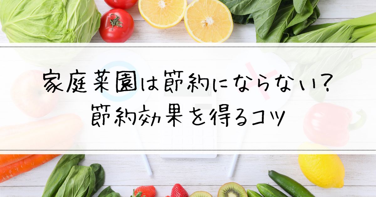 家庭菜園は節約にならないの？コスパが悪いと感じる原因と節約効果を