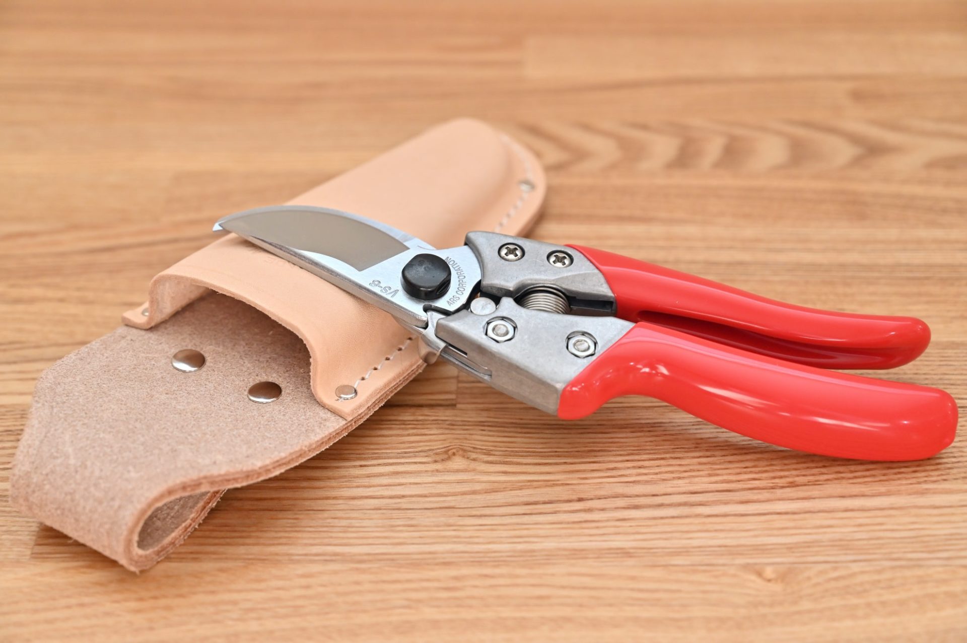 ベージュのカバーとアルスの剪定鋏ブイエスエイト